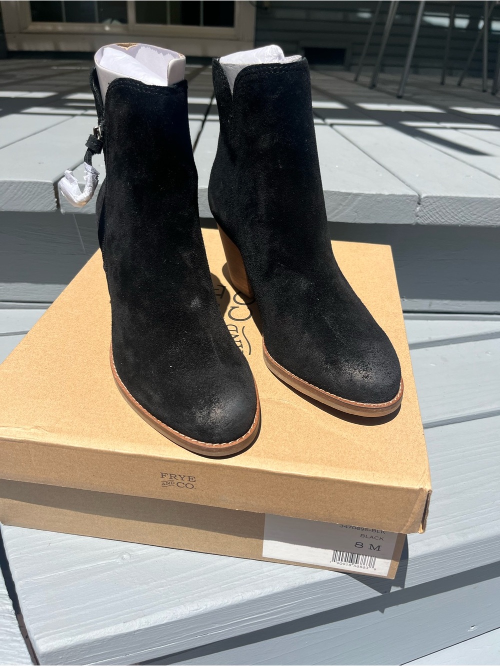 FRYE Black Suede Women's Ankle Boots